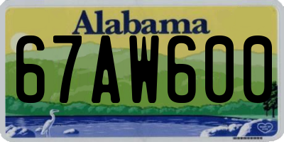 AL license plate 67AW600