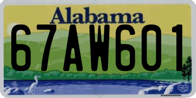 AL license plate 67AW601