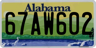 AL license plate 67AW602