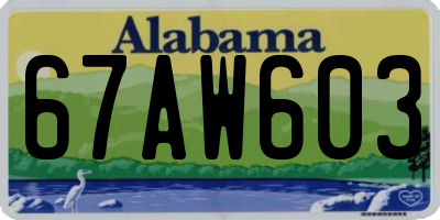 AL license plate 67AW603