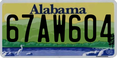 AL license plate 67AW604