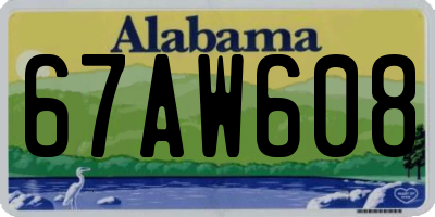 AL license plate 67AW608