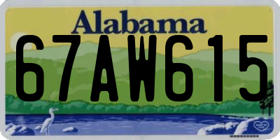 AL license plate 67AW615