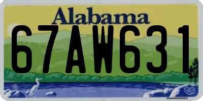 AL license plate 67AW631