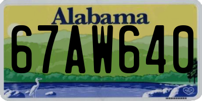 AL license plate 67AW640