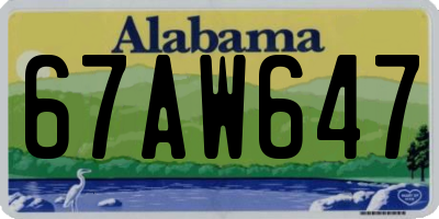 AL license plate 67AW647