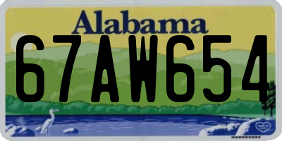 AL license plate 67AW654