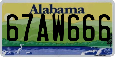 AL license plate 67AW666