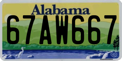 AL license plate 67AW667