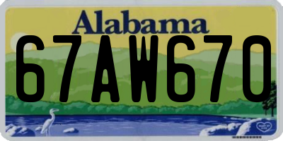 AL license plate 67AW670