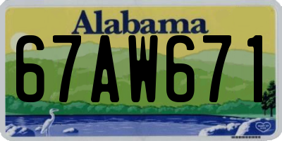 AL license plate 67AW671