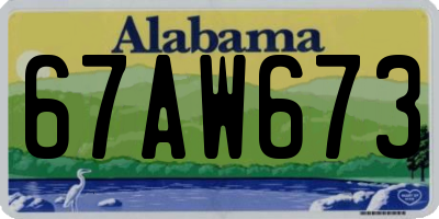 AL license plate 67AW673