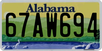 AL license plate 67AW694