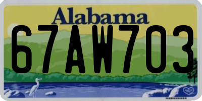 AL license plate 67AW703