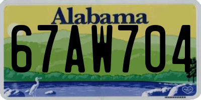 AL license plate 67AW704