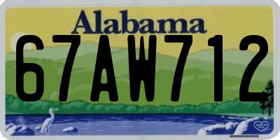 AL license plate 67AW712