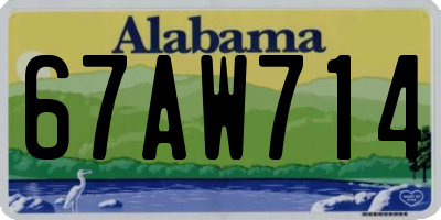 AL license plate 67AW714