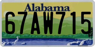 AL license plate 67AW715