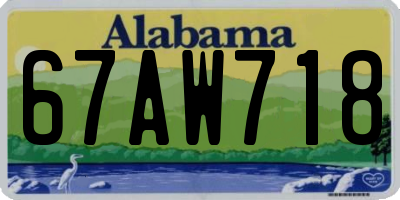 AL license plate 67AW718