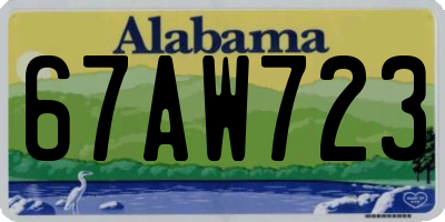 AL license plate 67AW723