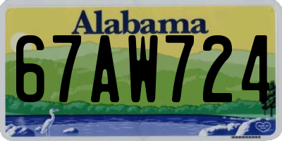 AL license plate 67AW724