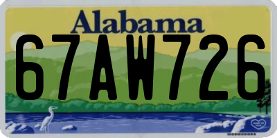 AL license plate 67AW726