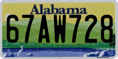 AL license plate 67AW728