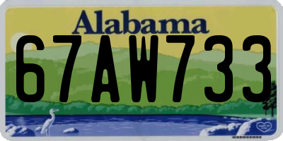 AL license plate 67AW733