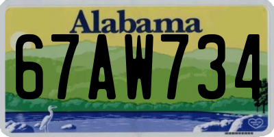 AL license plate 67AW734