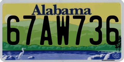 AL license plate 67AW736