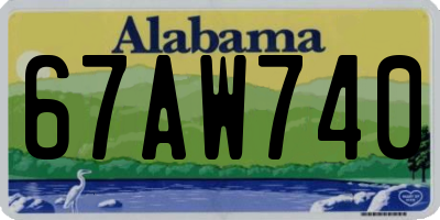 AL license plate 67AW740