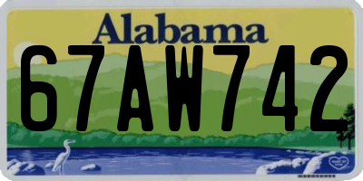 AL license plate 67AW742