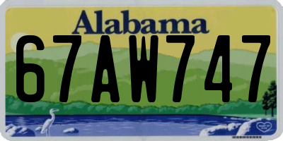 AL license plate 67AW747