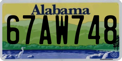 AL license plate 67AW748