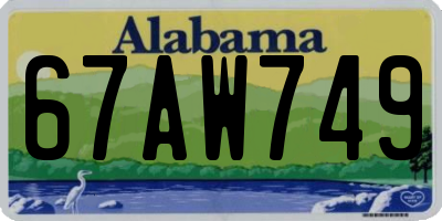 AL license plate 67AW749