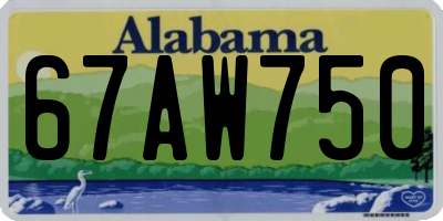 AL license plate 67AW750