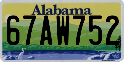 AL license plate 67AW752