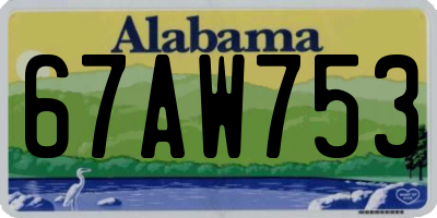 AL license plate 67AW753
