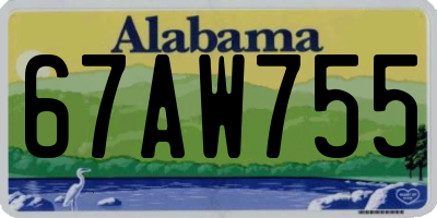 AL license plate 67AW755