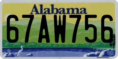 AL license plate 67AW756