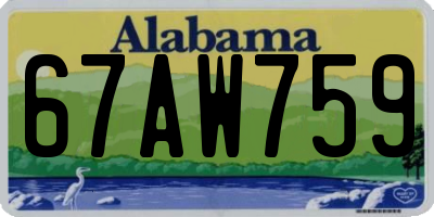 AL license plate 67AW759