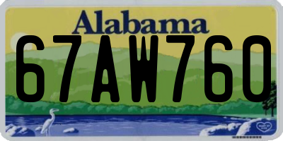 AL license plate 67AW760