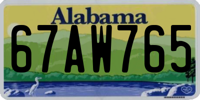 AL license plate 67AW765