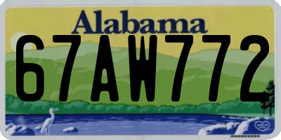 AL license plate 67AW772
