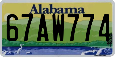 AL license plate 67AW774