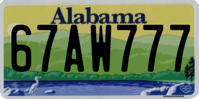 AL license plate 67AW777
