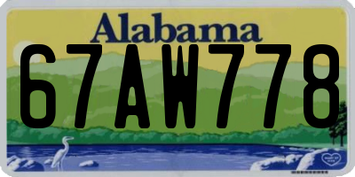 AL license plate 67AW778