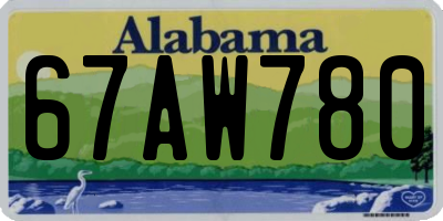 AL license plate 67AW780