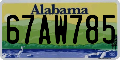 AL license plate 67AW785