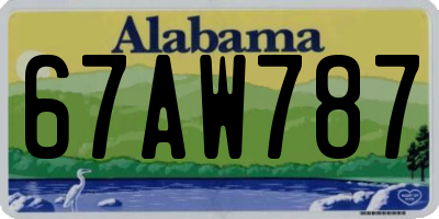 AL license plate 67AW787